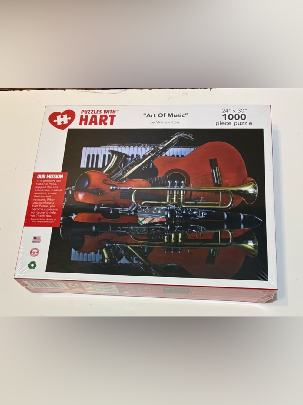 NEW Hart Puzzles Art Of Music
William Carr 1000 Piece Puzzle 24x30
Trumpet Piano
